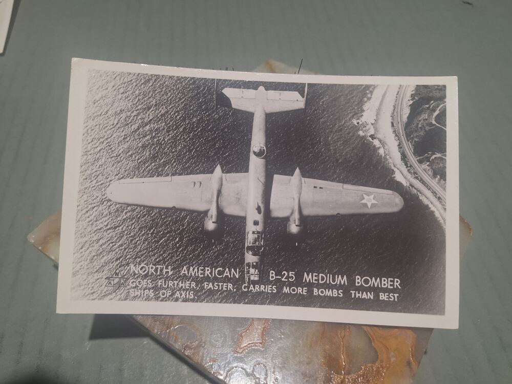 WWII B-25 Bomber RPPC EKC Randolph Field Aircraft Photo Postcard